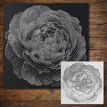Peony Flower Bloom reusable Mylar stencil