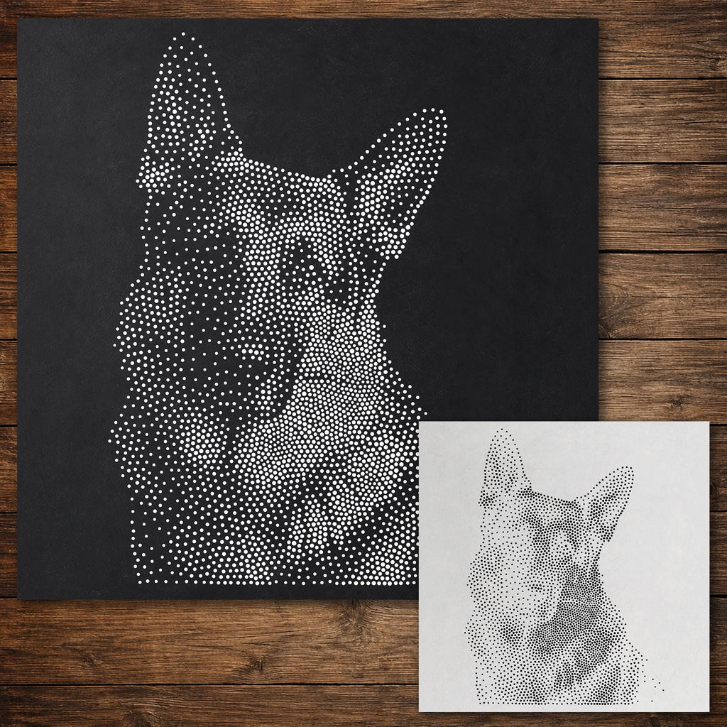 German Shepherd Dog reusable Mylar stencil