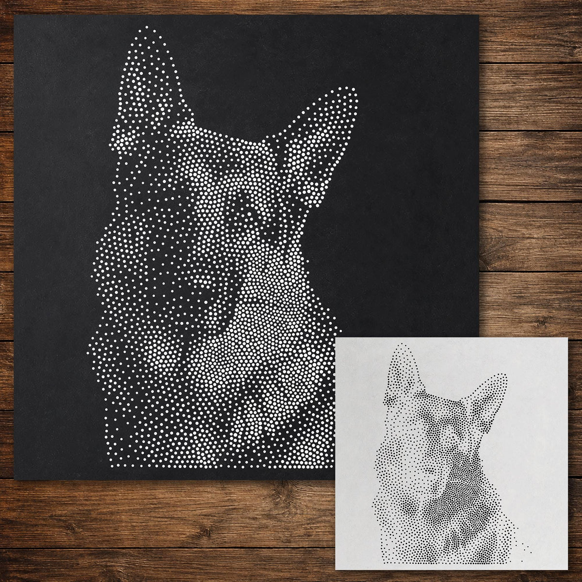 German Shepherd Dog reusable Mylar stencil