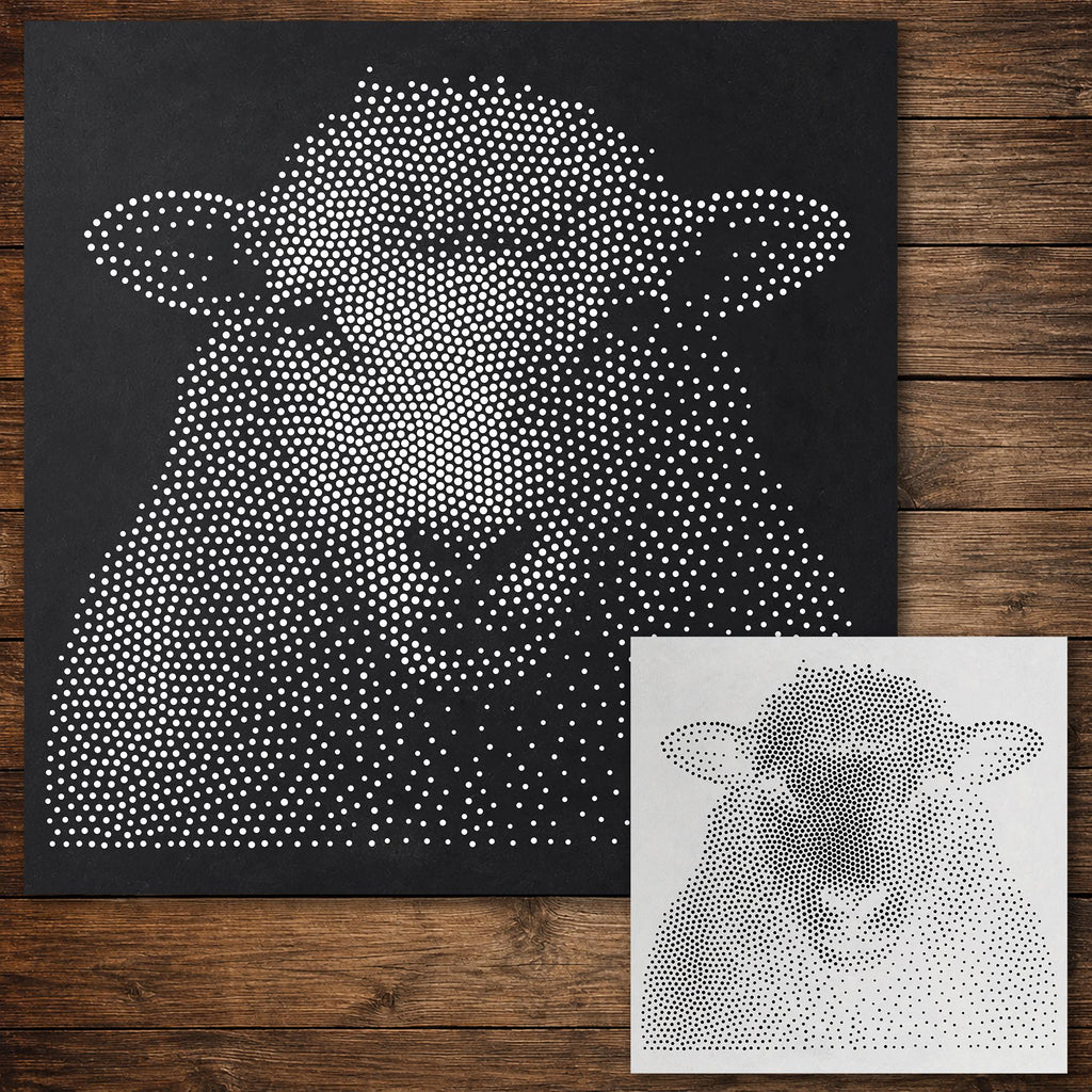 Sheep Face Portrait reusable Mylar stencil