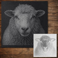 Sheep Face Portrait reusable Mylar stencil