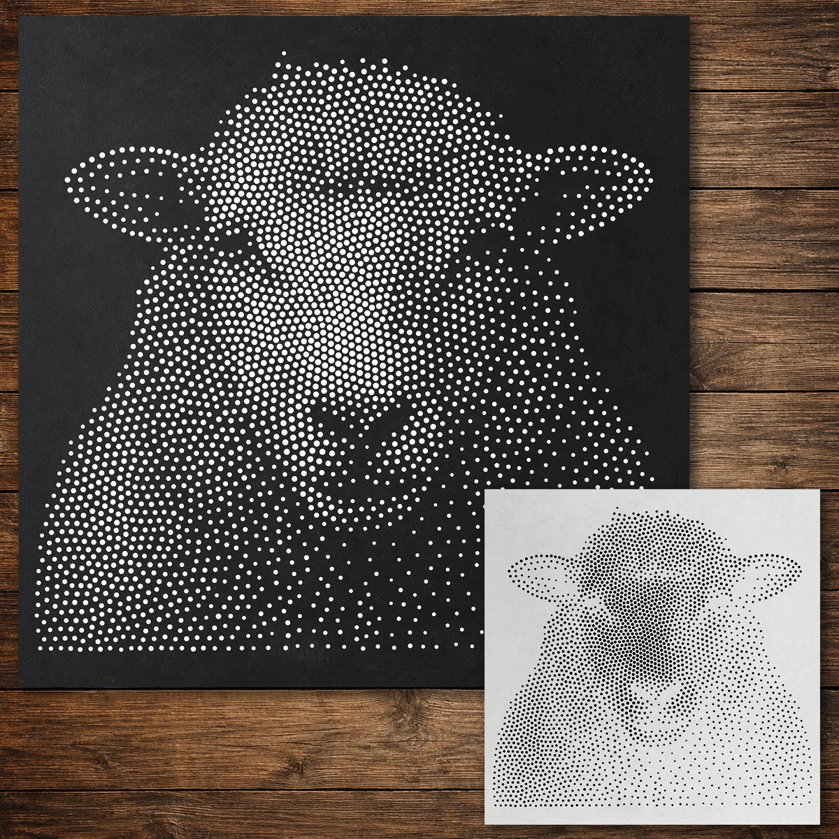 Sheep Face Portrait reusable Mylar stencil