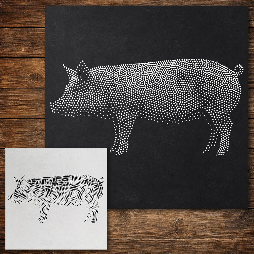 Pig Side Profile reusable Mylar stencil