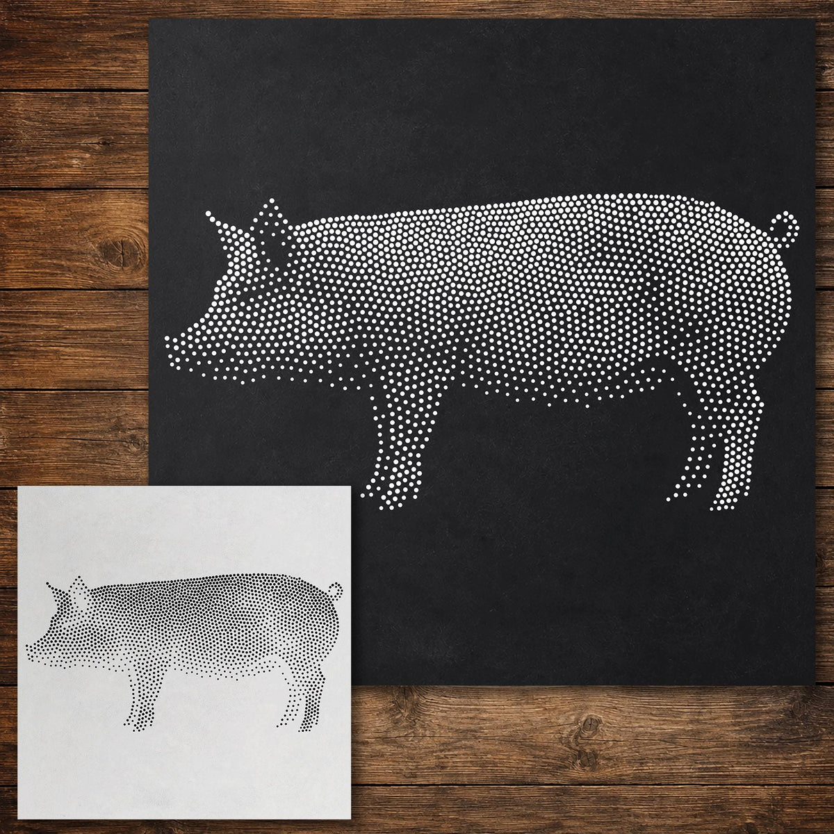 Pig Side Profile reusable Mylar stencil