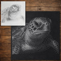 Sea Turtle Portrait reusable Mylar stencil