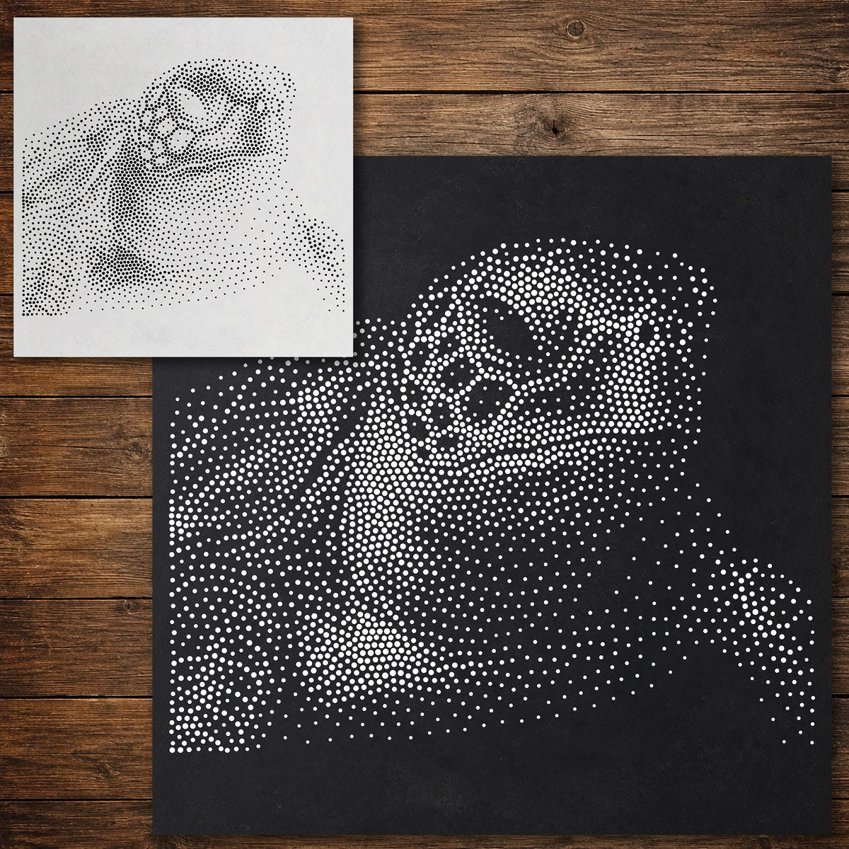Sea Turtle Portrait reusable Mylar stencil