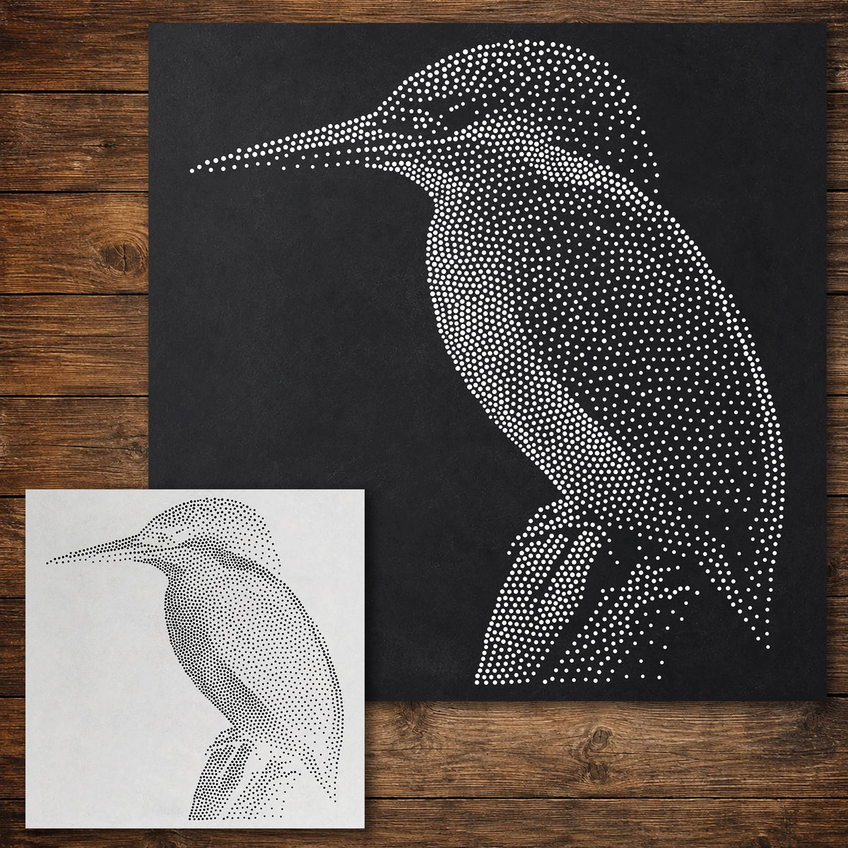 Kingfisher Bird reusable Mylar stencil