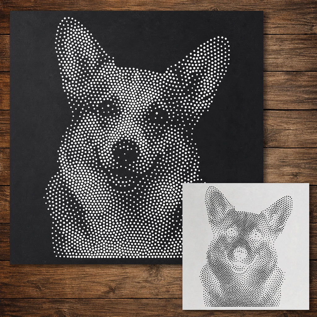 Corgi Dog reusable Mylar stencil
