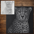 Cheetah Portrait reusable Mylar stencil