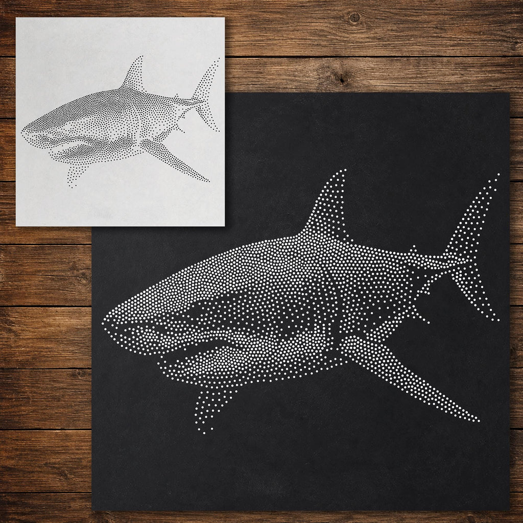 Great White Shark reusable Mylar stencil