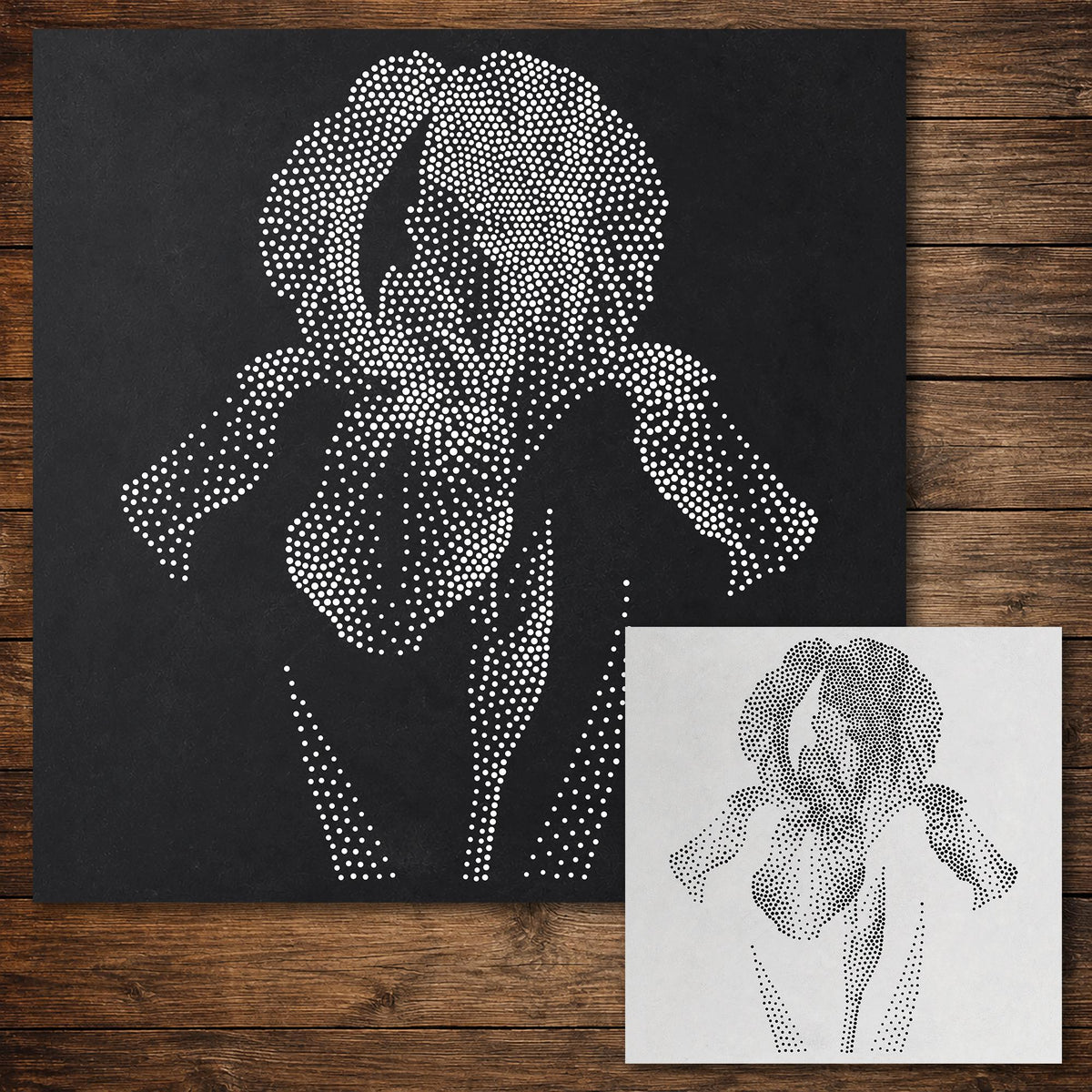 Iris Flower reusable Mylar stencil