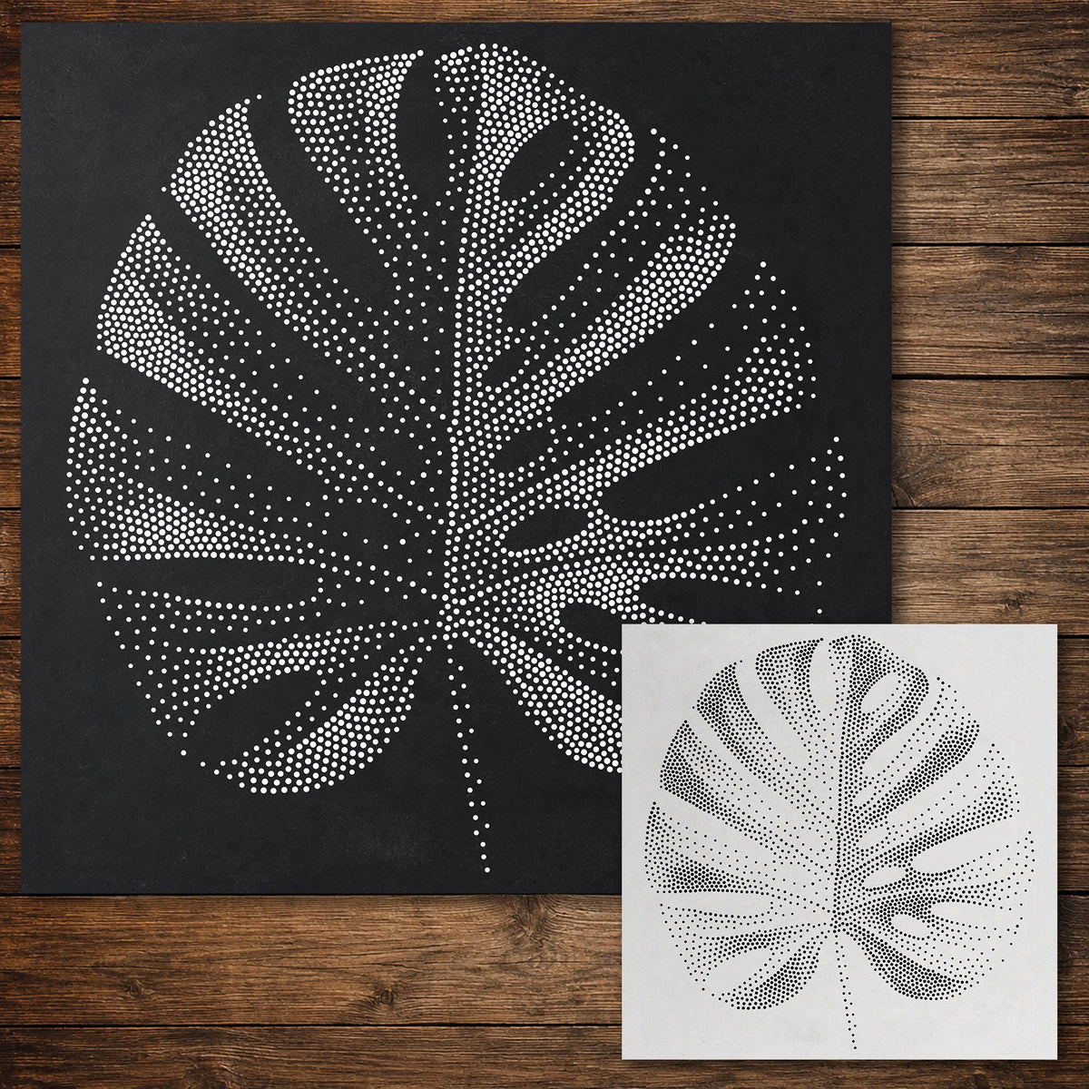 Monstera Leaf reusable Mylar stencil