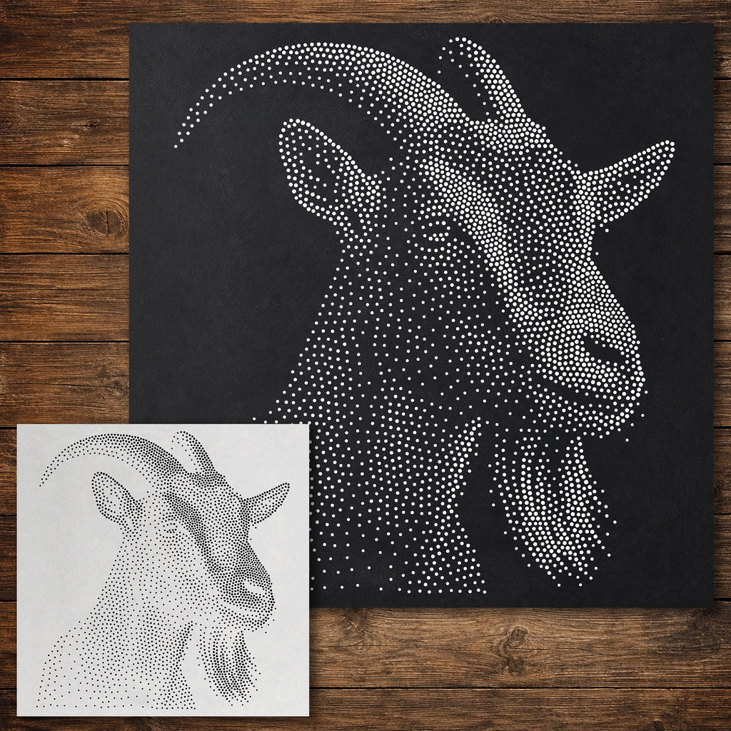 Goat Portrait reusable Mylar stencil