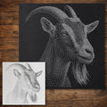 Goat Portrait reusable Mylar stencil