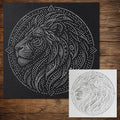 Tribal Lion Mandala reusable Mylar stencil