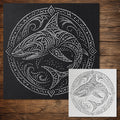 Tribal Shark Mandala reusable Mylar stencil