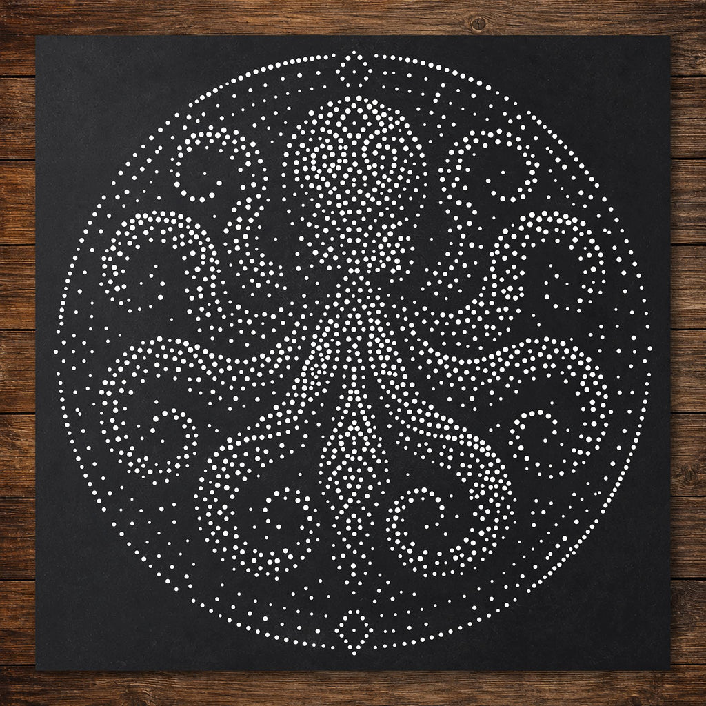 Tribal Octopus Mandala reusable Mylar stencil