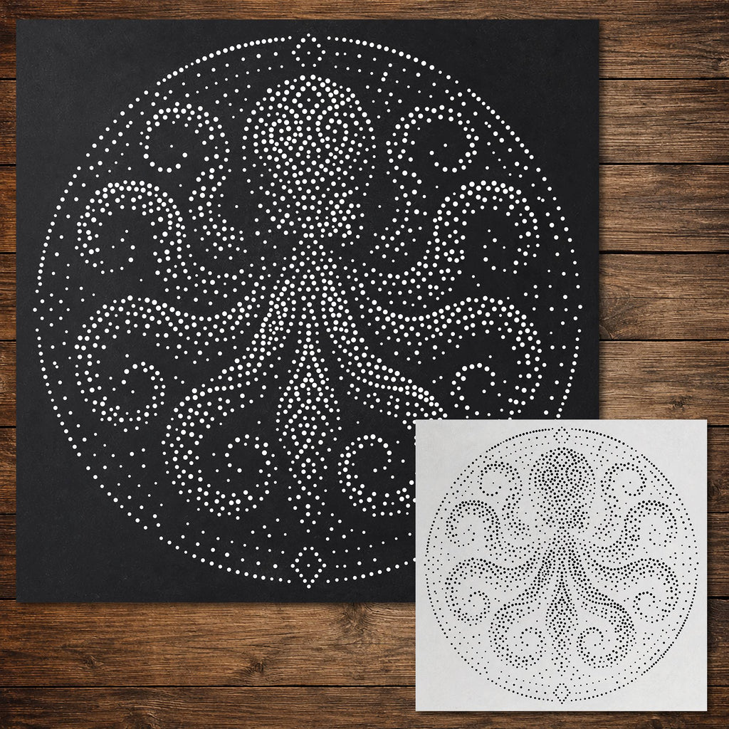 Tribal Octopus Mandala reusable Mylar stencil