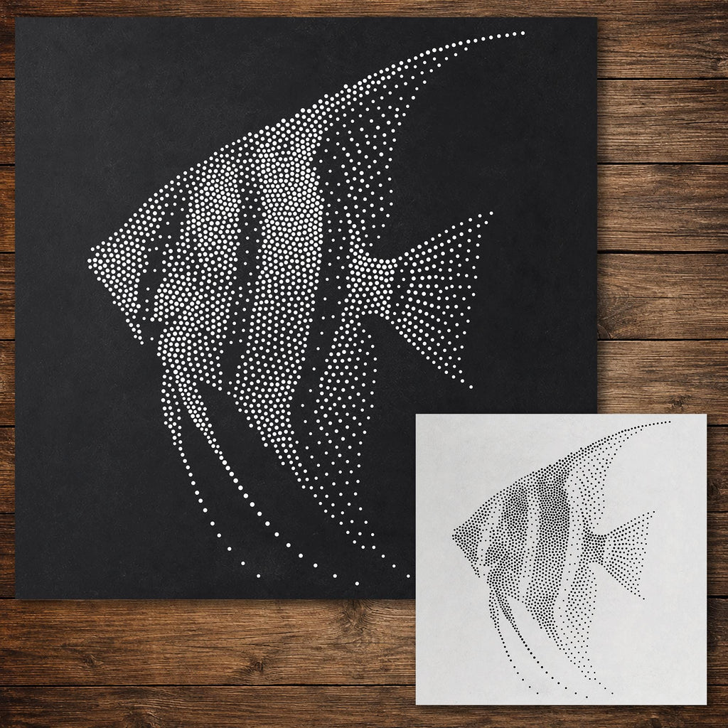 Angelfish Fish reusable Mylar stencil