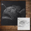 Anglerfish Fish reusable Mylar stencil