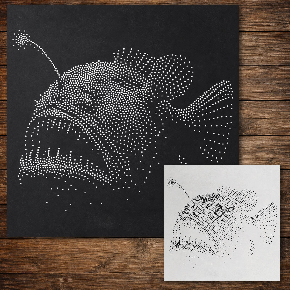 Anglerfish Fish reusable Mylar stencil