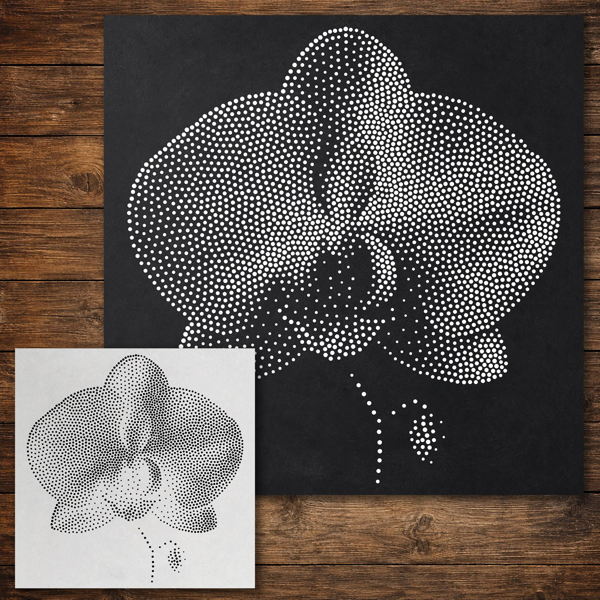 Orchid Flower reusable Mylar stencil