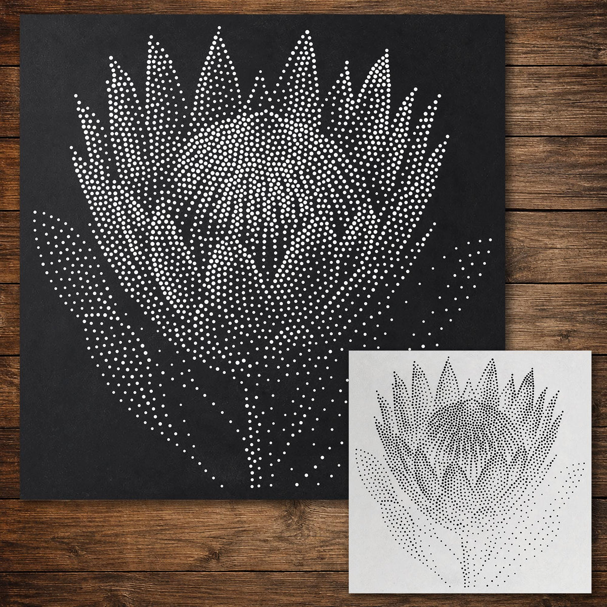 Protea Flower reusable Mylar stencil