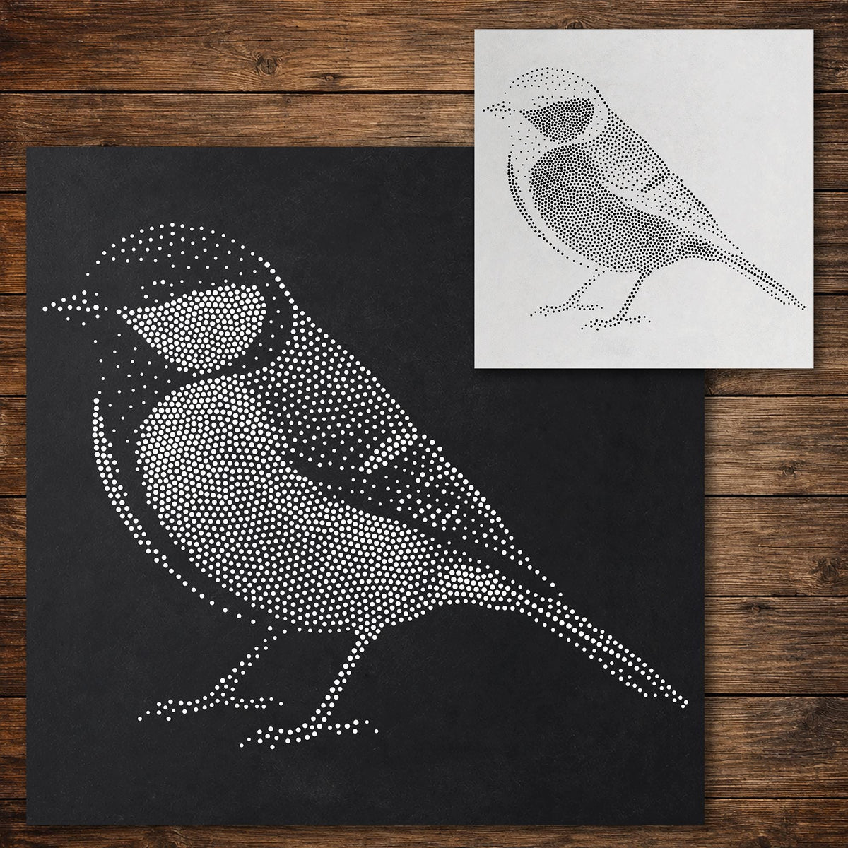 Great Tit Bird reusable Mylar stencil