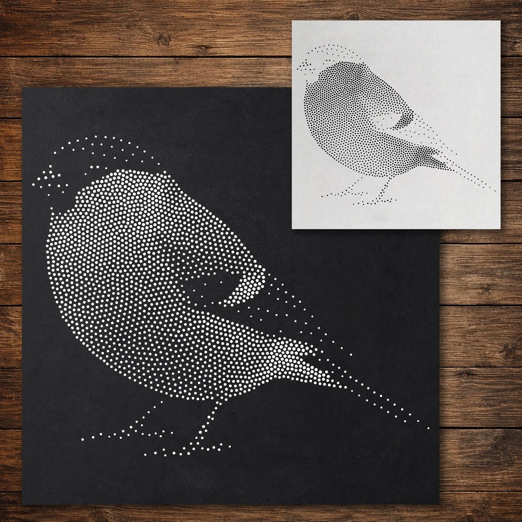 Bullfinch Bird reusable Mylar stencil