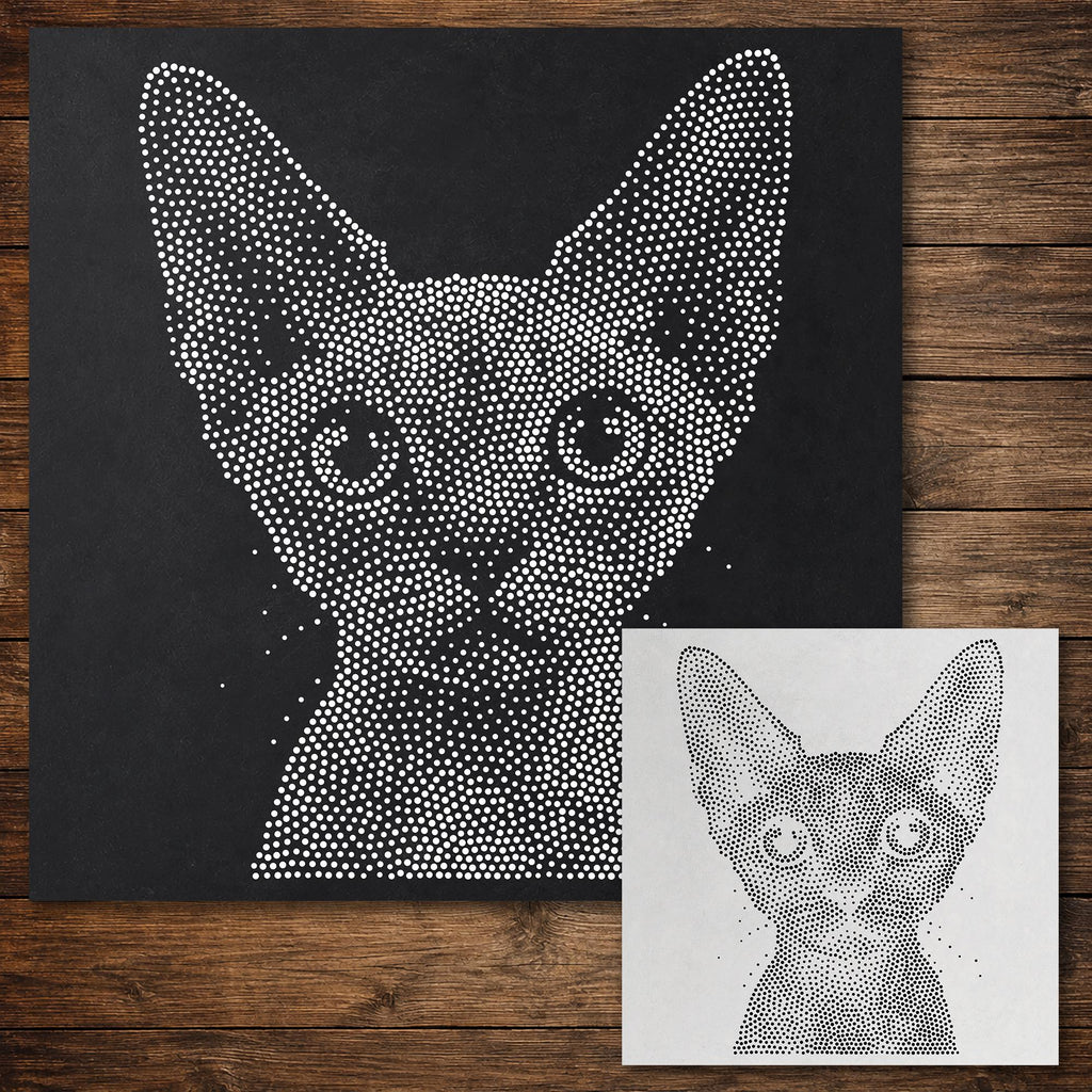 Devon Rex Cat reusable Mylar stencil