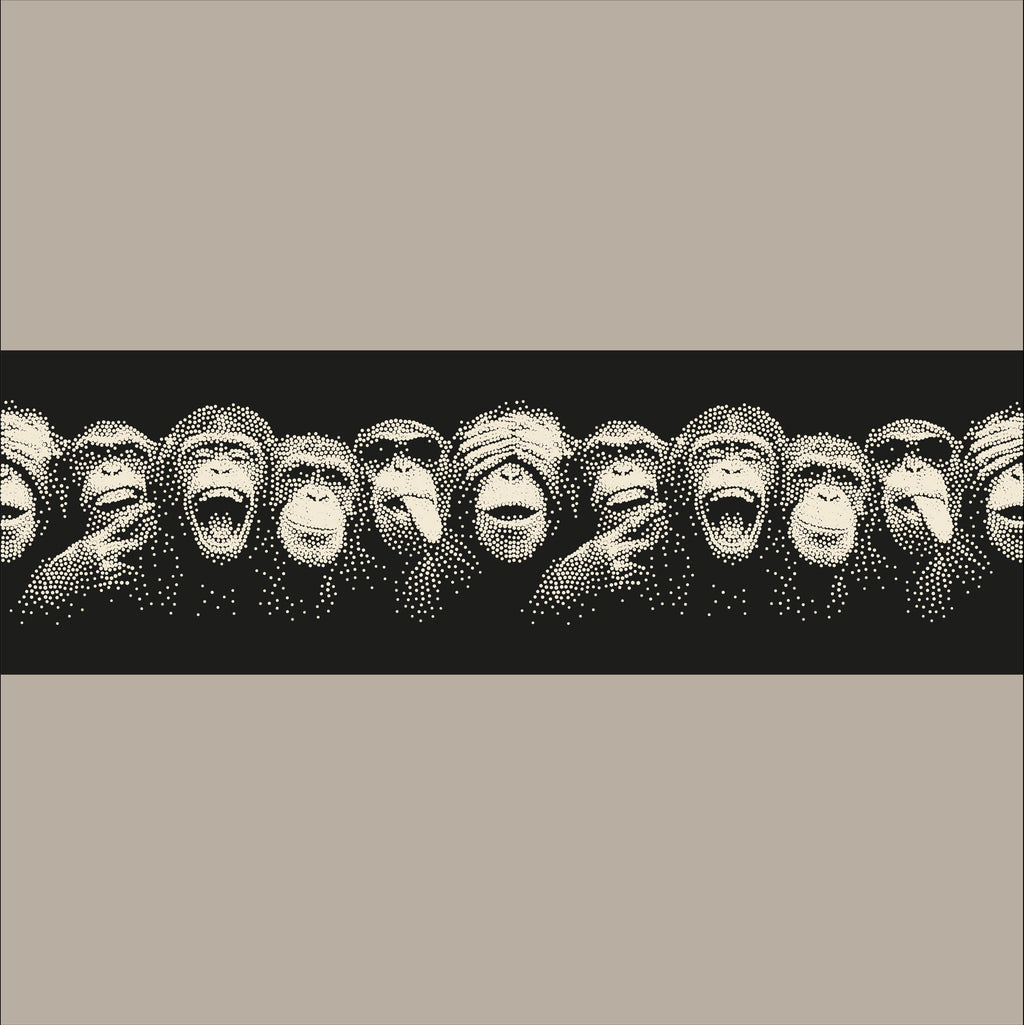 Repeating Chimpanzee Wall reusable Mylar stencil