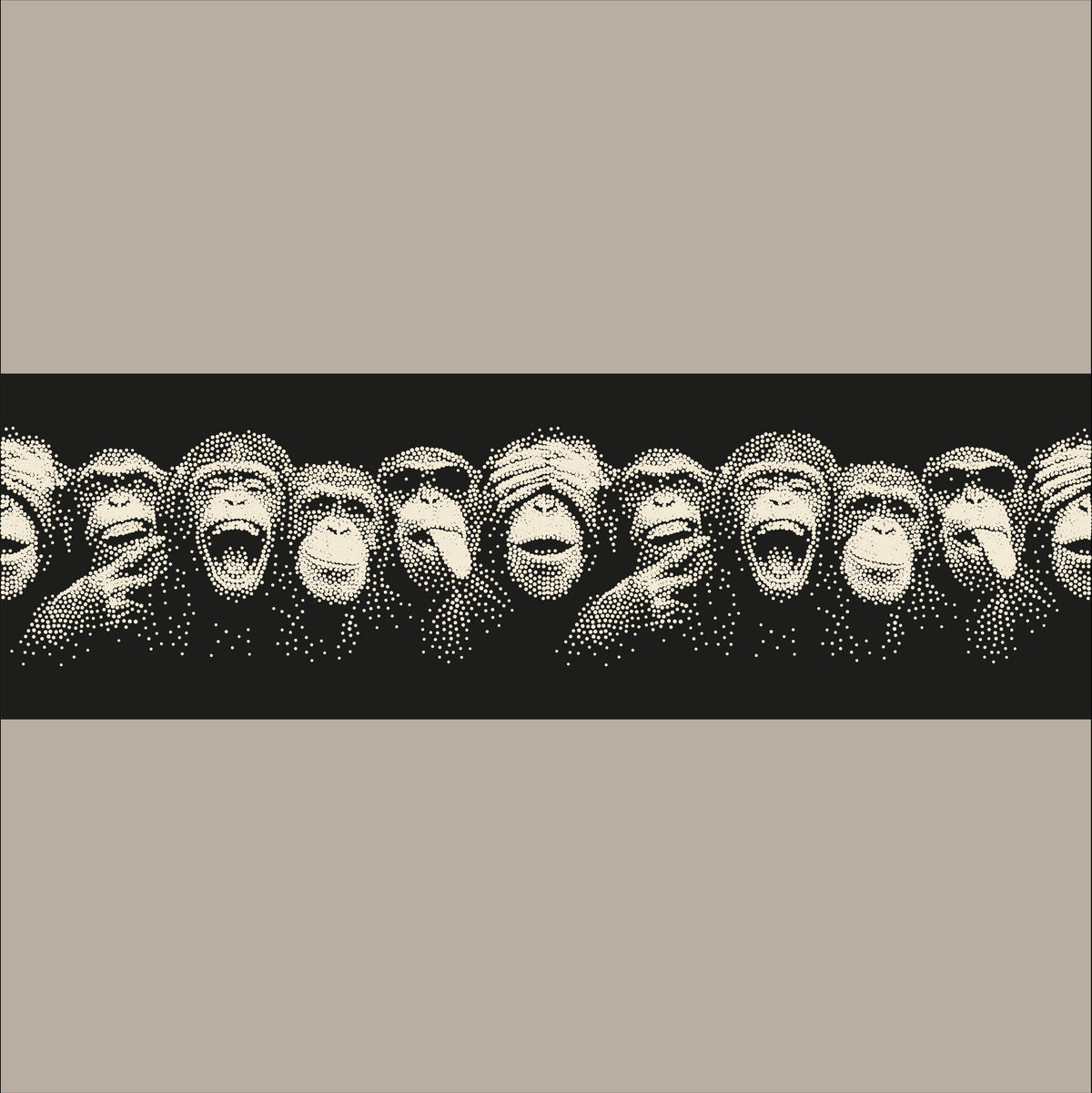Repeating Chimpanzee Wall reusable Mylar stencil