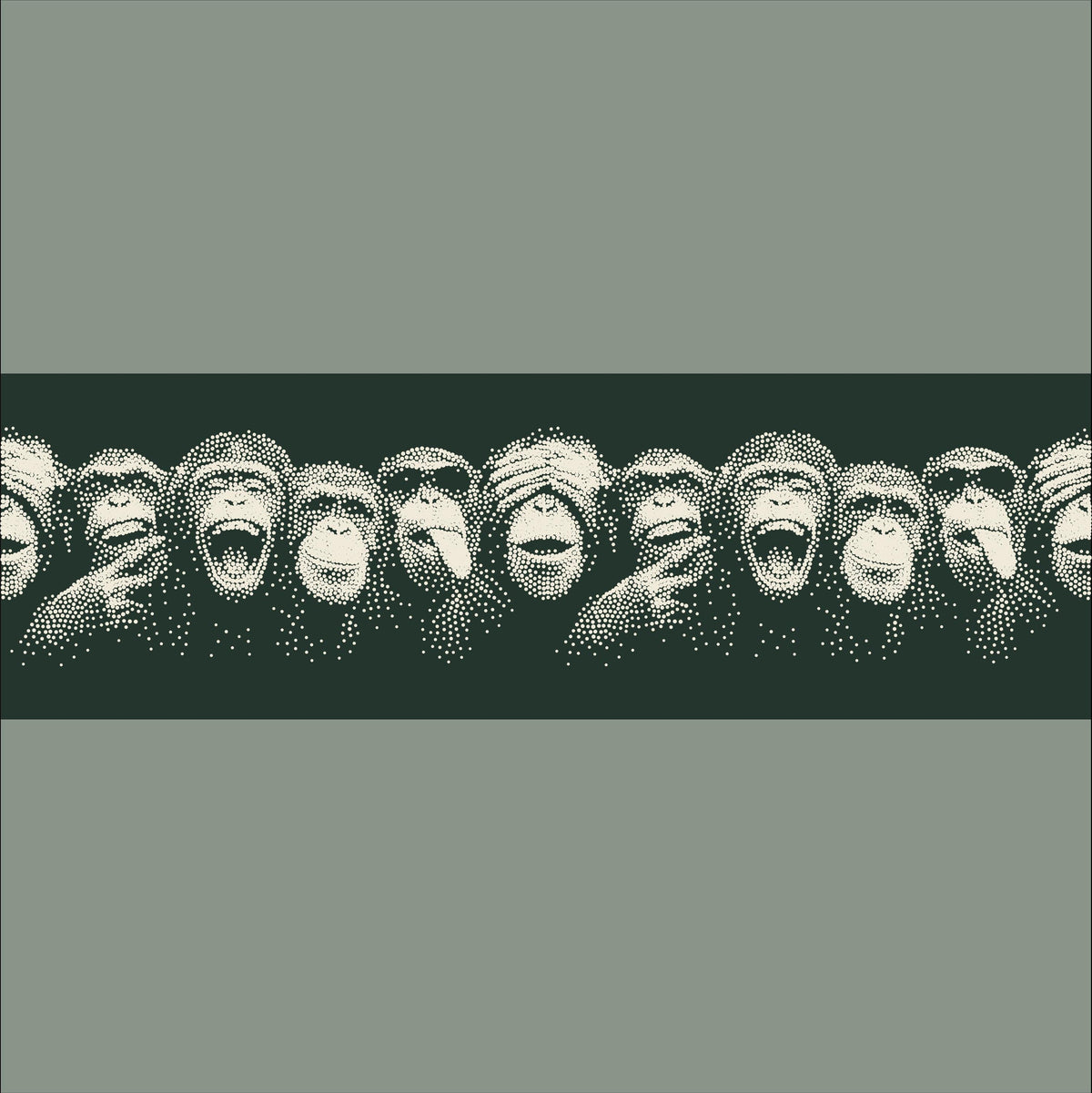 Repeating Chimpanzee Wall reusable Mylar stencil