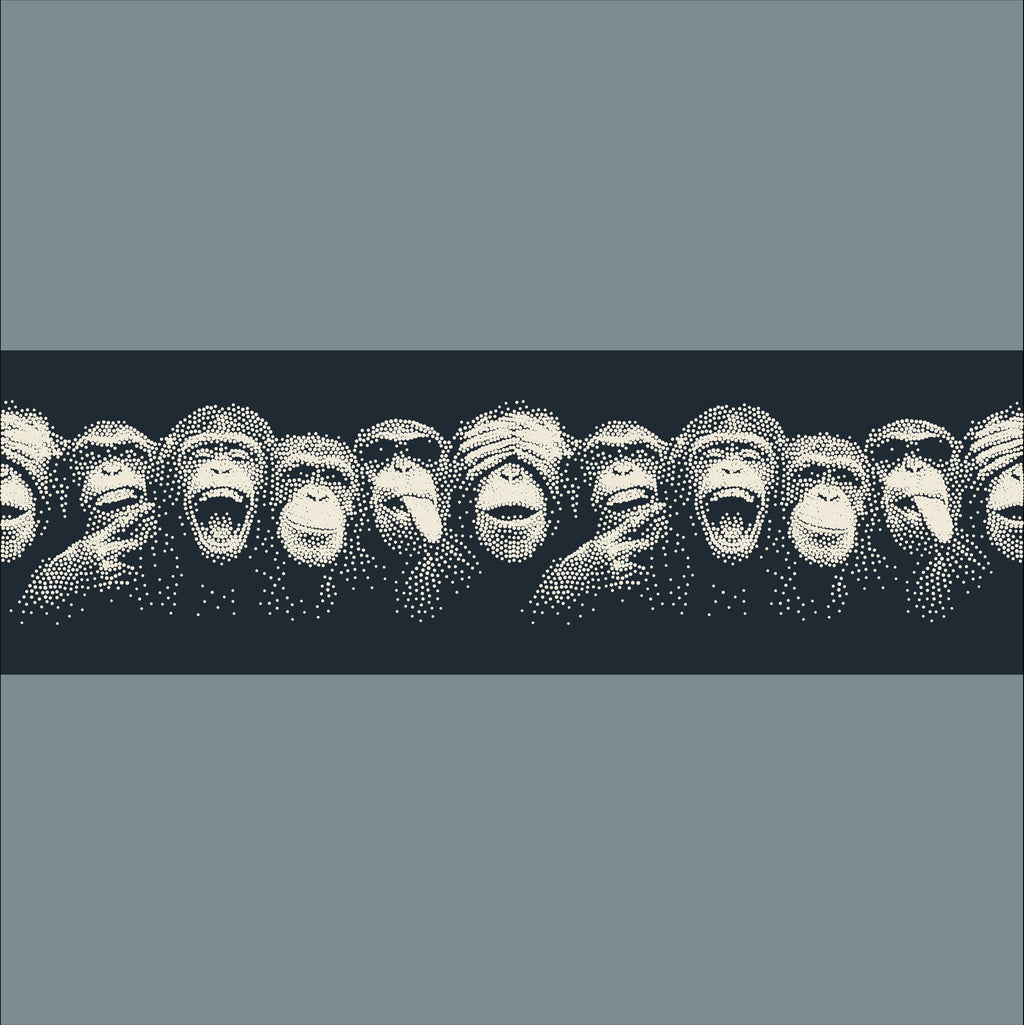 Repeating Chimpanzee Wall reusable Mylar stencil