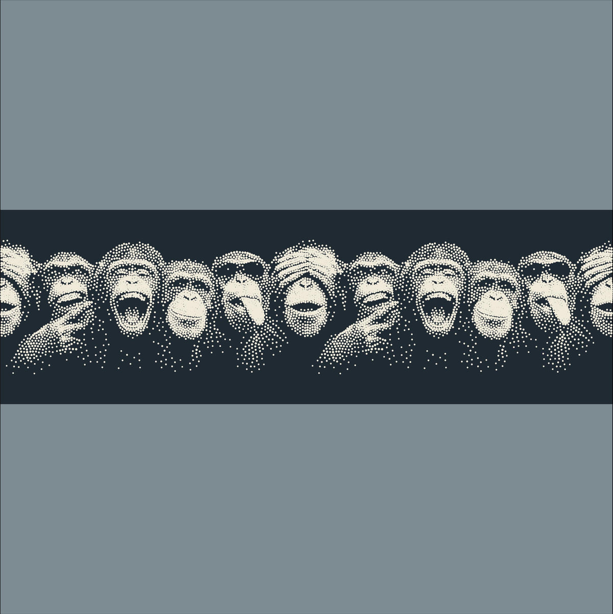 Repeating Chimpanzee Wall reusable Mylar stencil