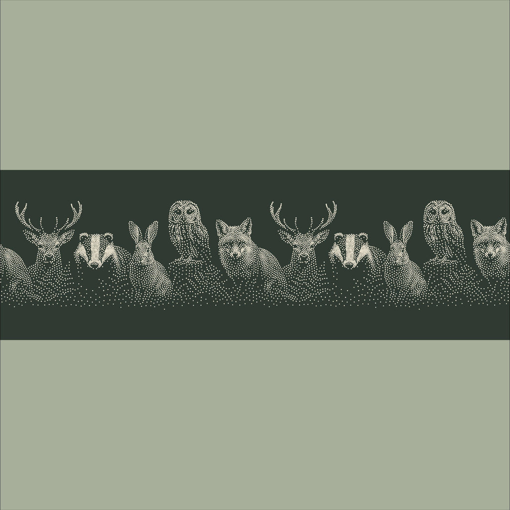 Repeating Woodland Creatures Wall reusable Mylar stencil