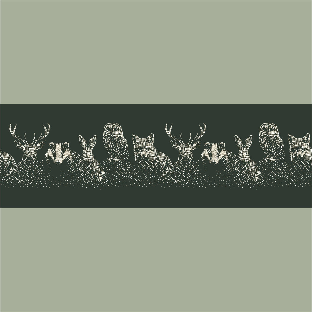 Repeating Woodland Creatures Wall reusable Mylar stencil