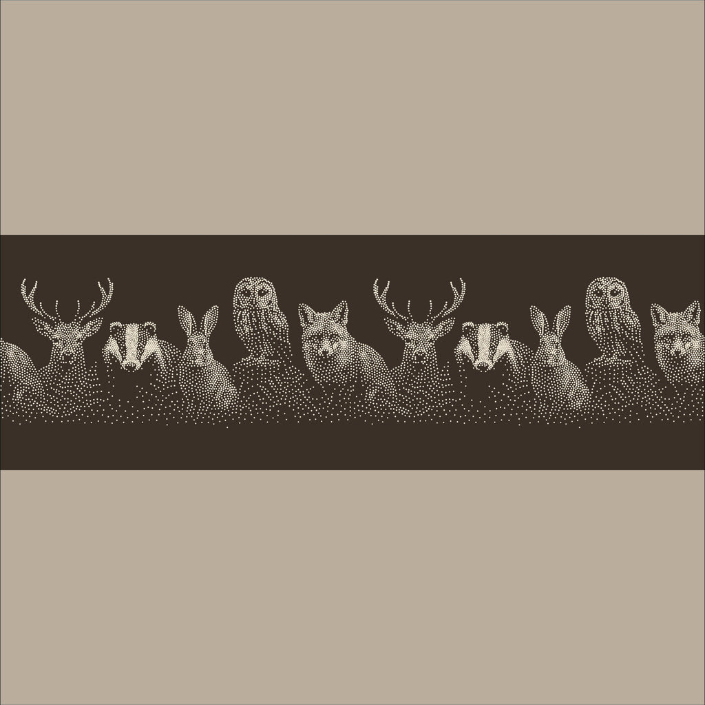 Repeating Woodland Creatures Wall reusable Mylar stencil
