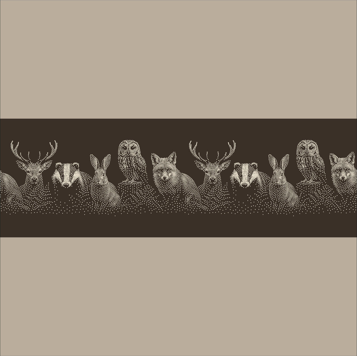 Repeating Woodland Creatures Wall reusable Mylar stencil