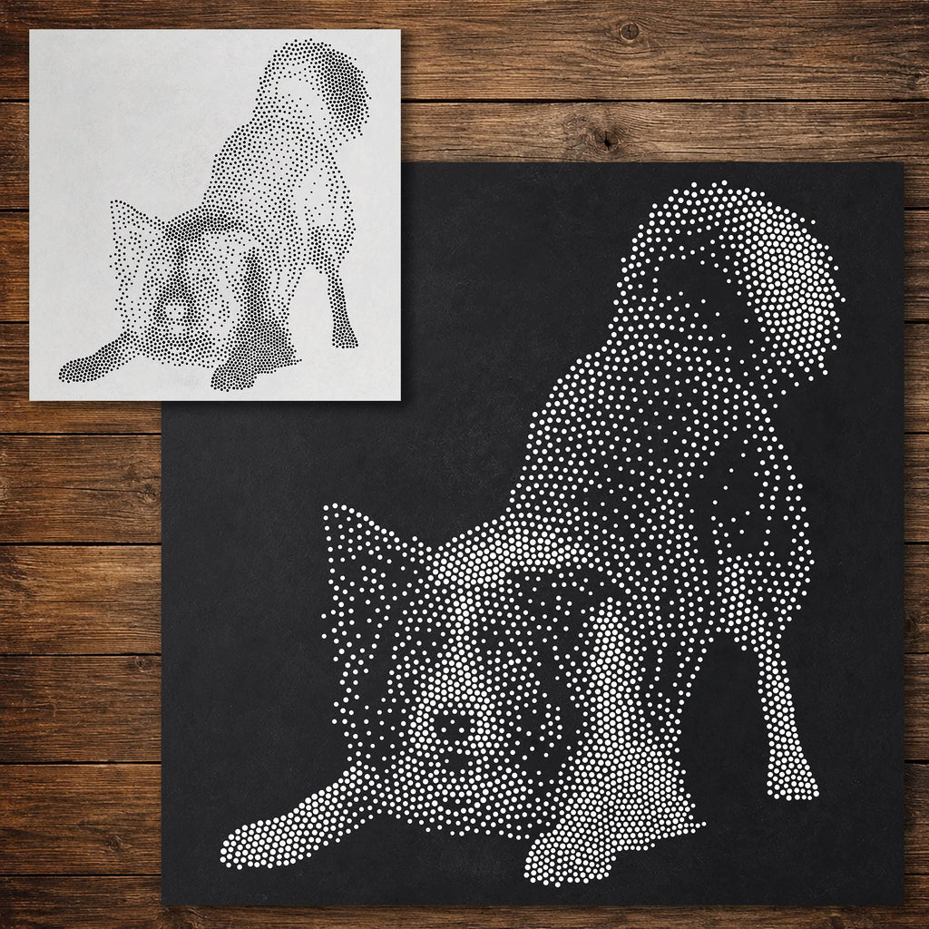 Border Collie Dog Playing reusable Mylar stencil