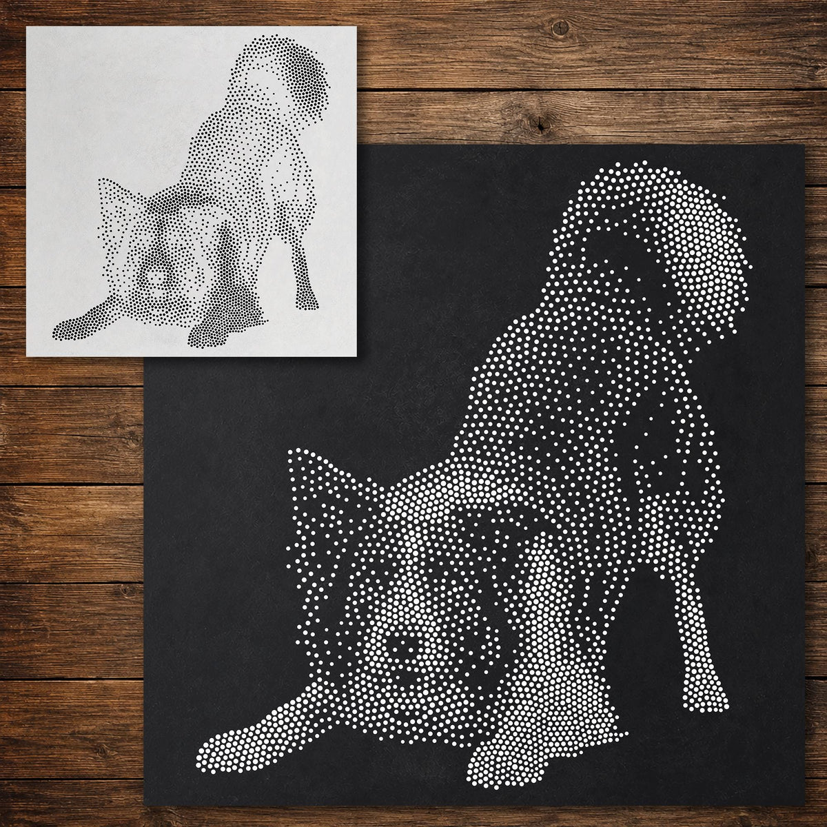 Border Collie Dog Playing reusable Mylar stencil