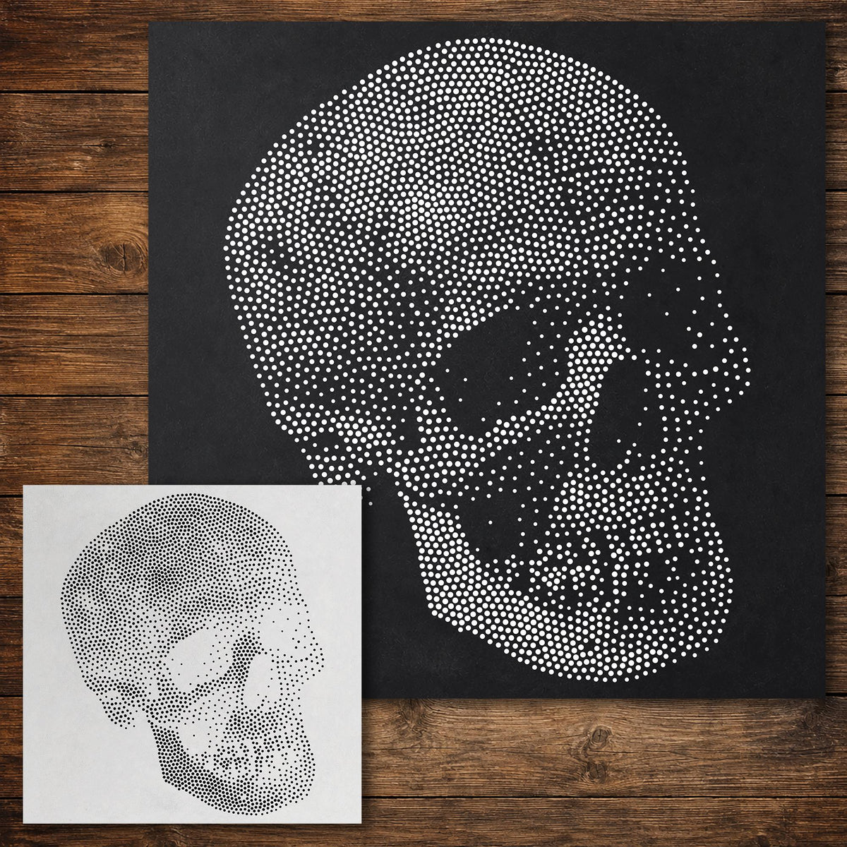 Human Skull #1 reusable Mylar stencil