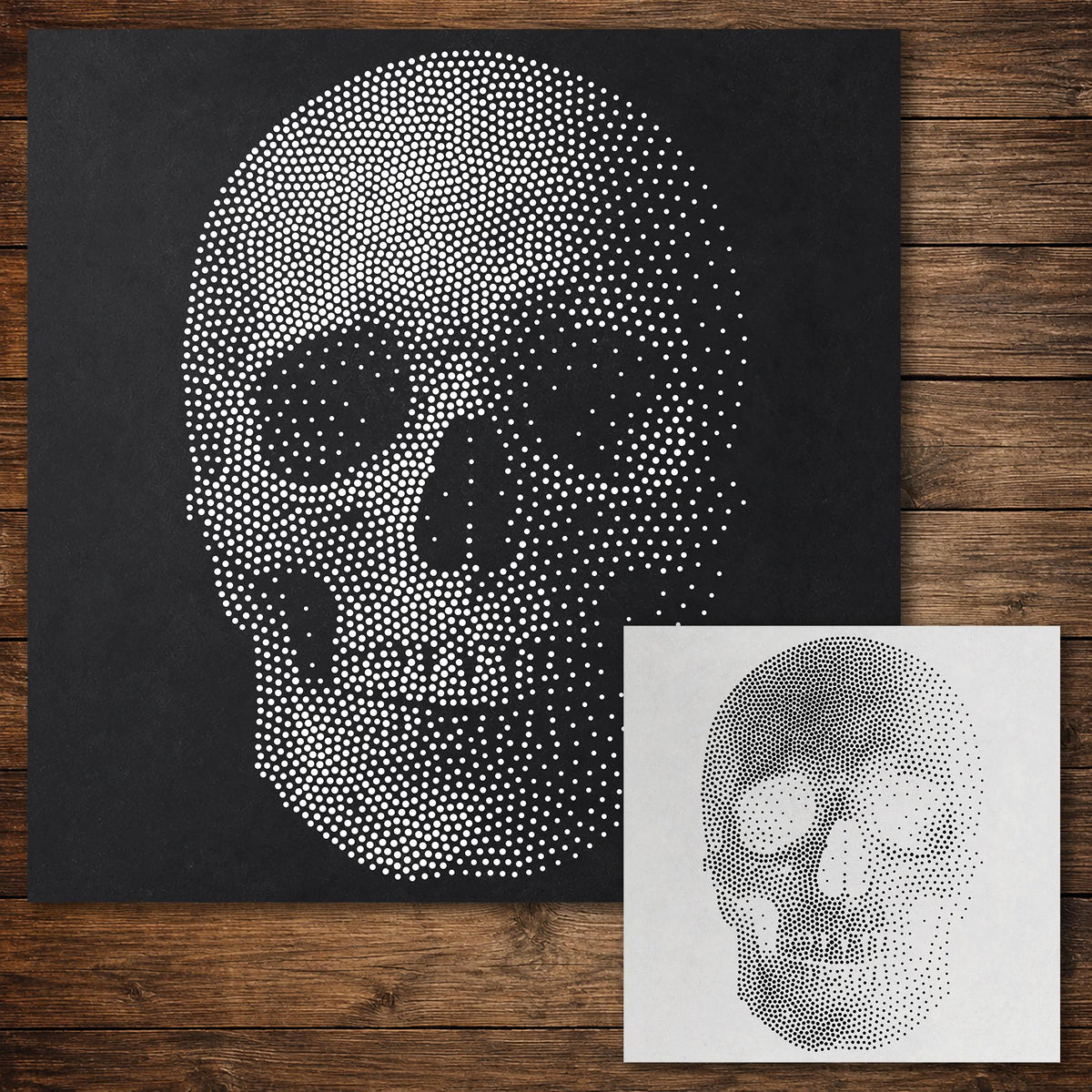 Human Skull #2 reusable Mylar stencil
