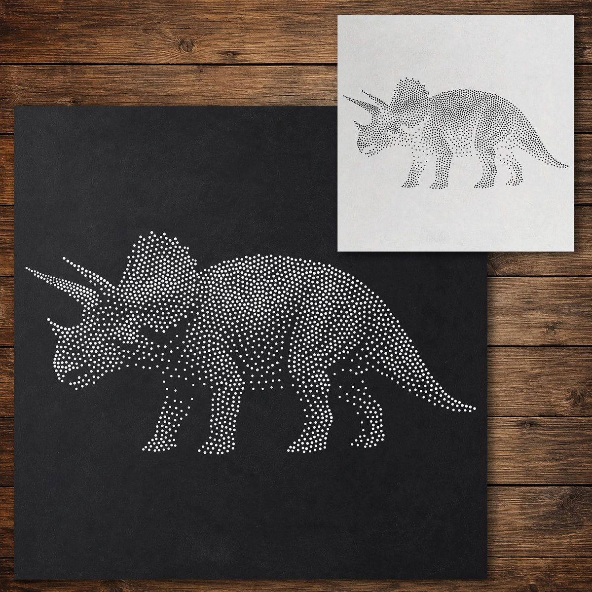 Triceratops Dinosaur reusable Mylar stencil