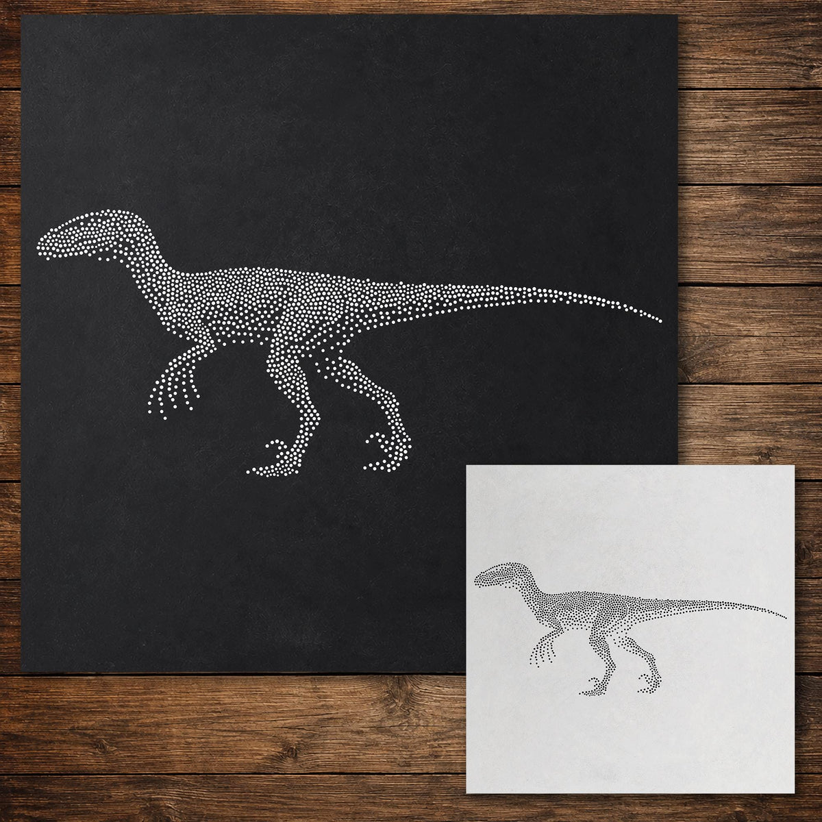 Deinonychus Dinosaur reusable Mylar stencil