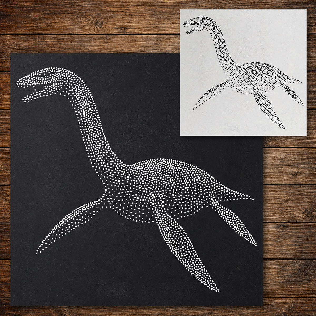 Plesiosaurus Dinosaur reusable Mylar stencil