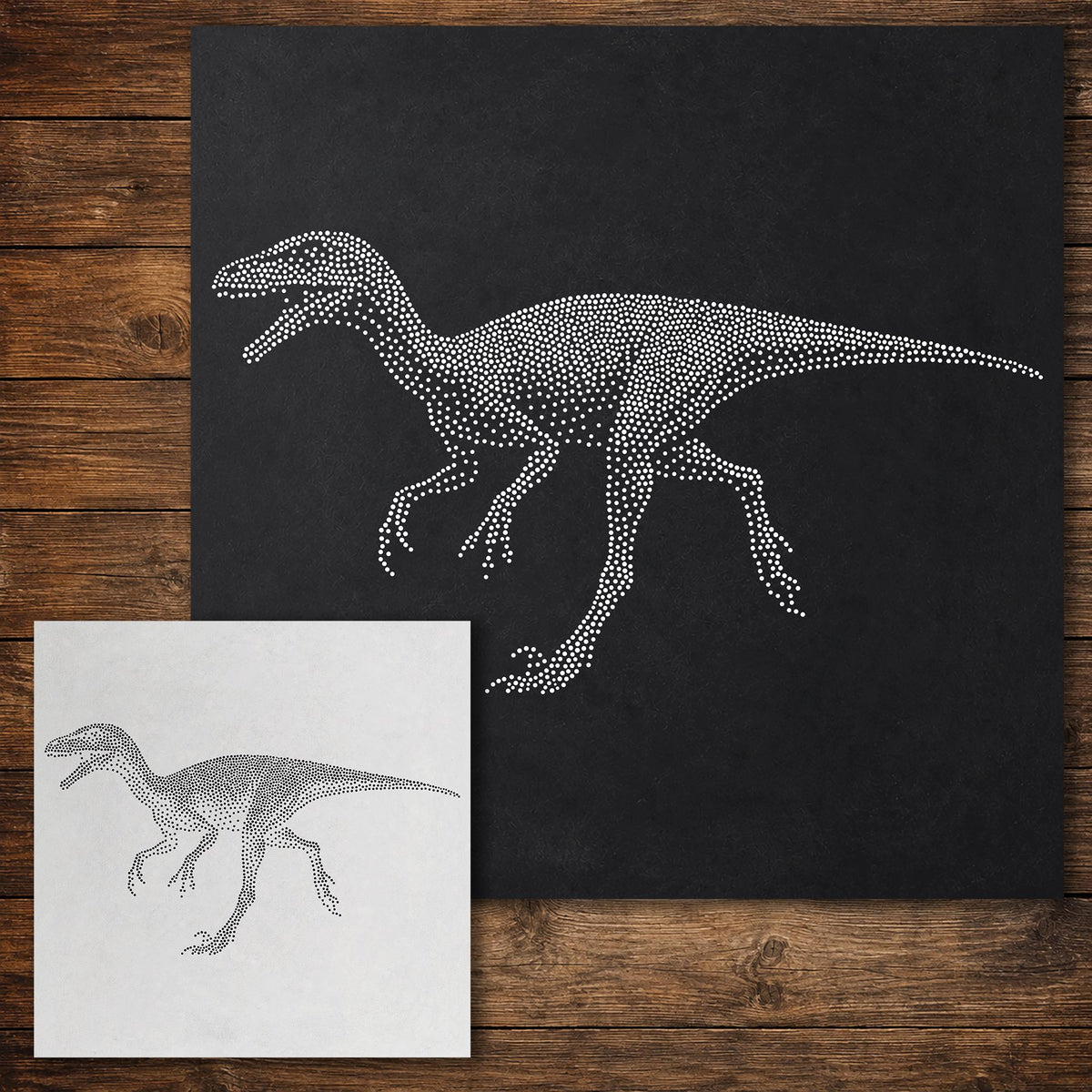 Compsognathus Dinosaur reusable Mylar stencil