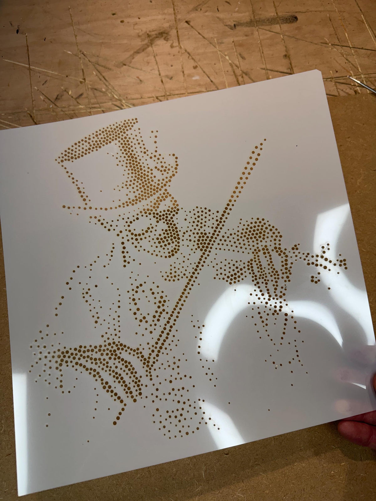 Skeleton Violinist Halloween reusable Mylar stencil