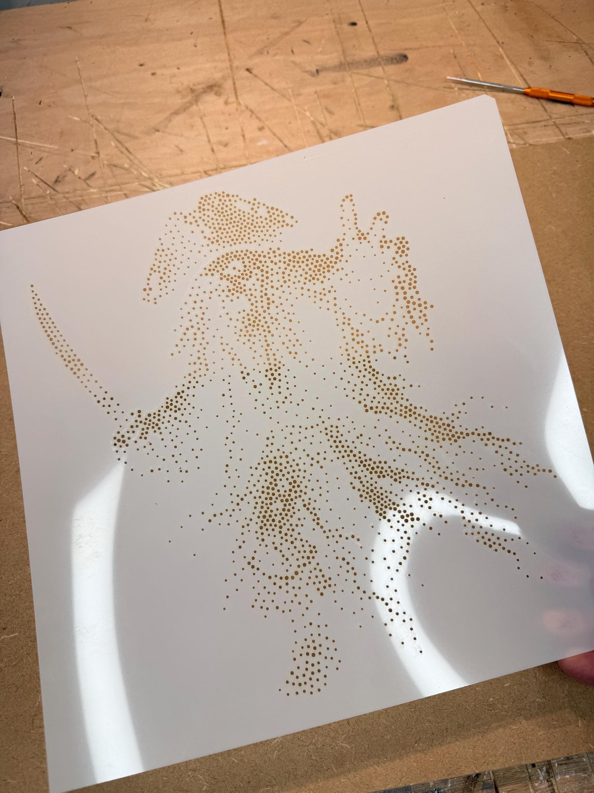 Undead Pirate Ghost Stipple Art Halloween reusable Mylar stencil