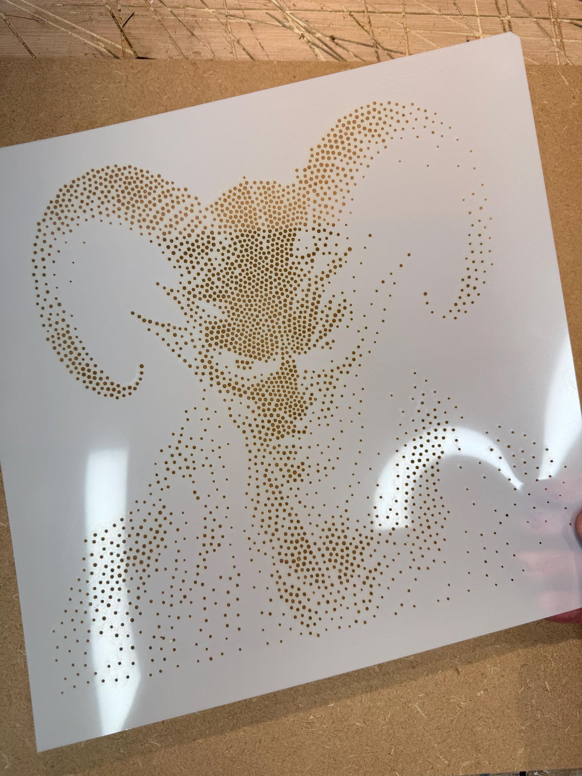 Demon Ram Head Halloween reusable Mylar stencil